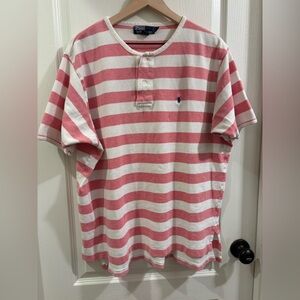 Men’s Polo by Ralph Lauren striped henley polo shirt size XL